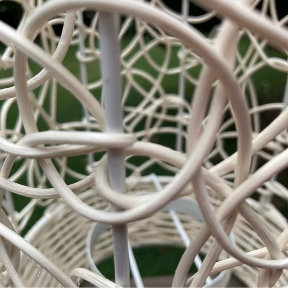 Candle Lantern Centerpiece White Cream Swirl Pattern Large-12" Tall x 8"… - Picture 6 of 13